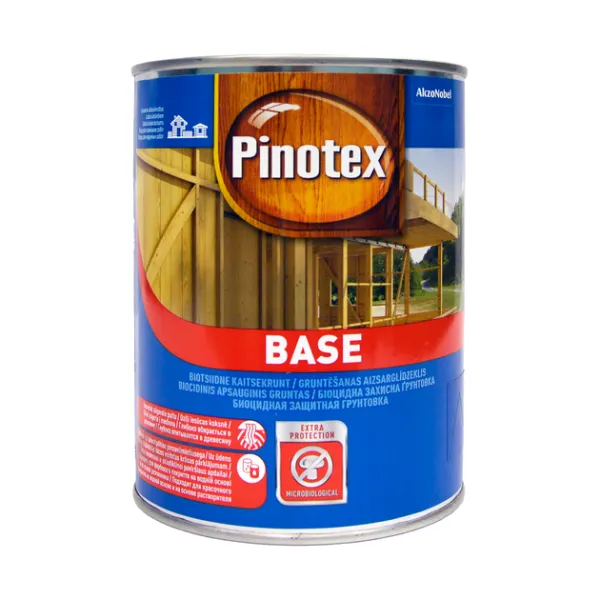 Pinotex Base - грунтовочный состав для древесины, бесцветный, 1 л.