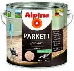 Лак паркетный Alpina Parkett бесцветный полуматовый 2,5л
