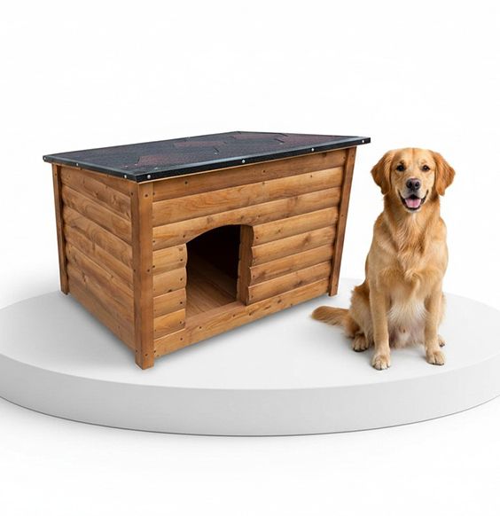 Будка для середнього собаки утеплена односкатна